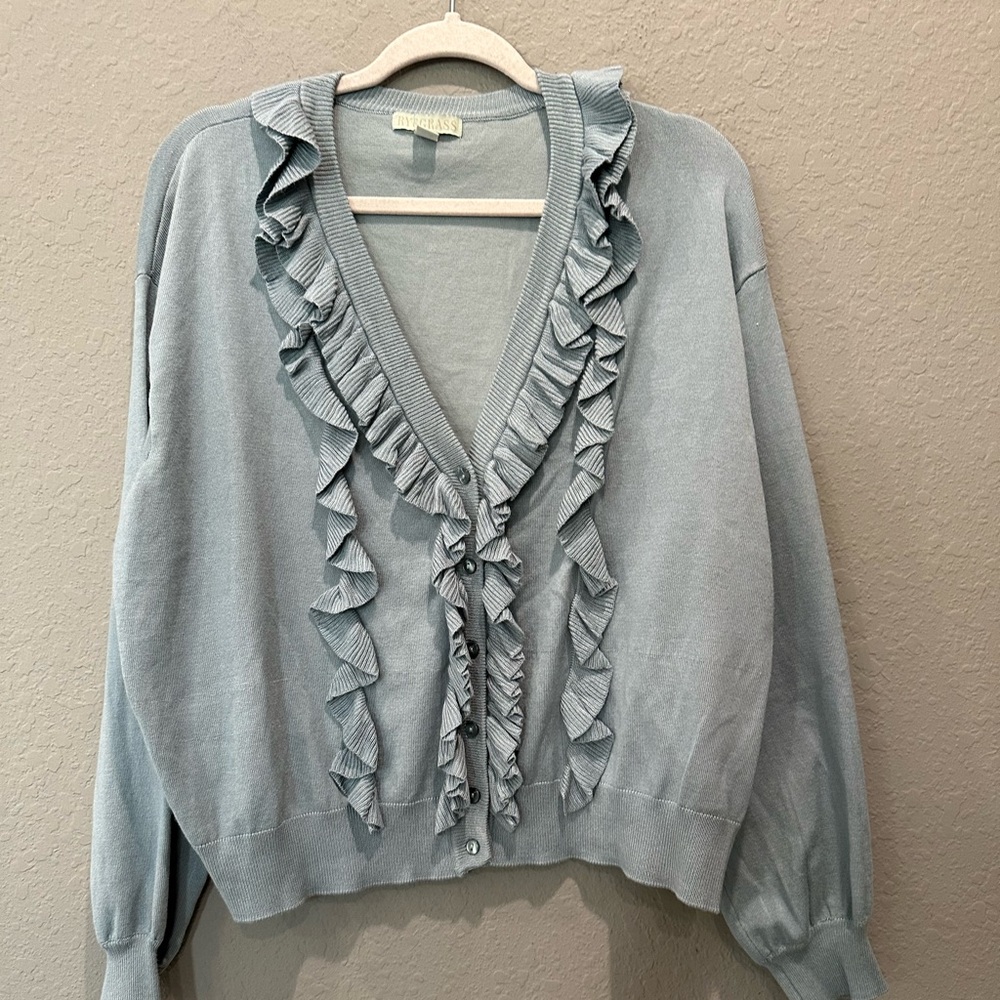 Ryegrass Ruffle Cardigan Sz 1X NWT